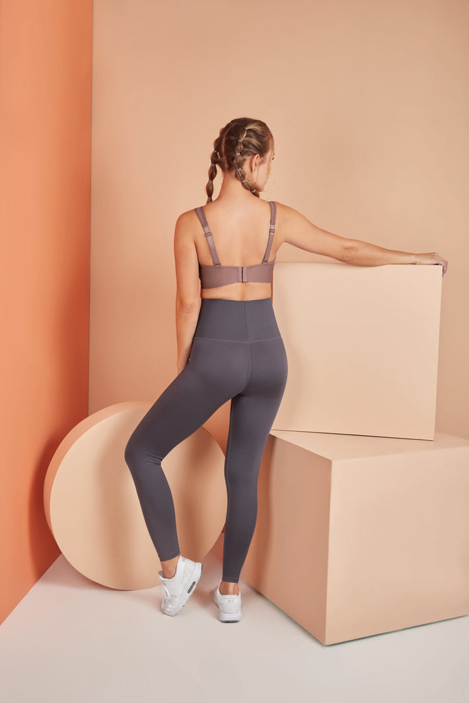 Calza Leggins Gris Colombiana con Control Abdomen