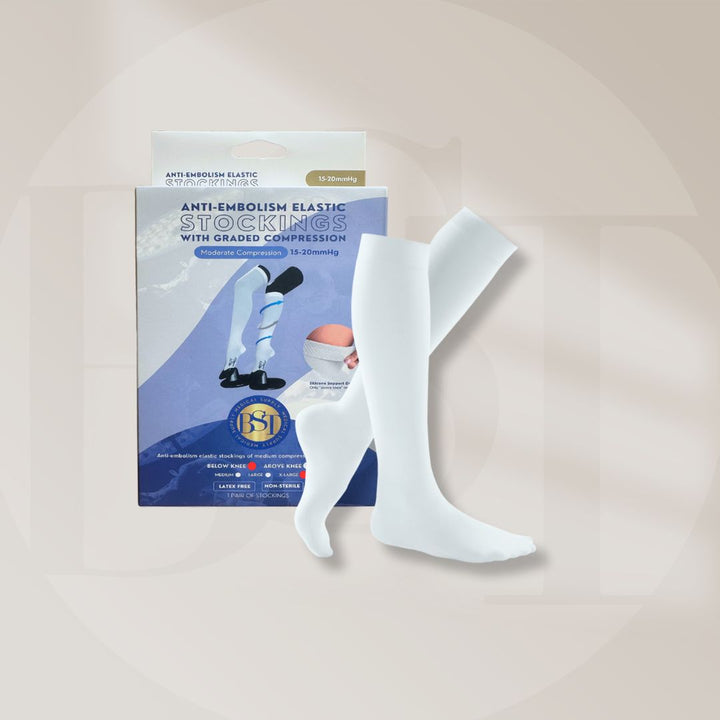Medias de Compresión Antiembólicas por Debajo de la Rodilla para cirugías plásticas como liposucción, lipo transferecia o abdominoplastia. Envío a todo Chile