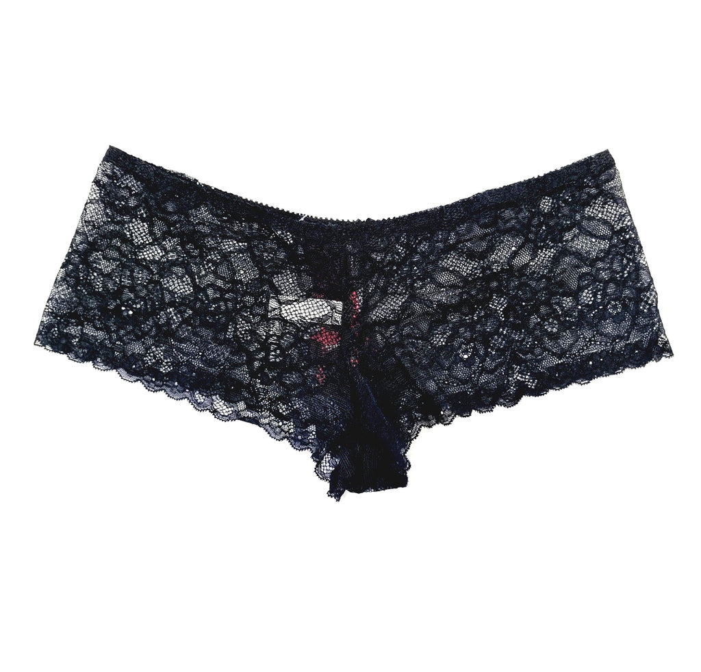 Pantaleta Tiro Bajo en Encaje Delicado en color negro envío