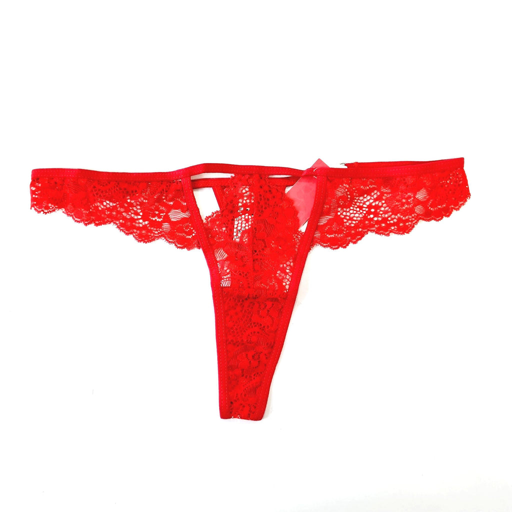 Colaless Sensual de Tiro Medio Elaborada en Encaje color rojo sensual