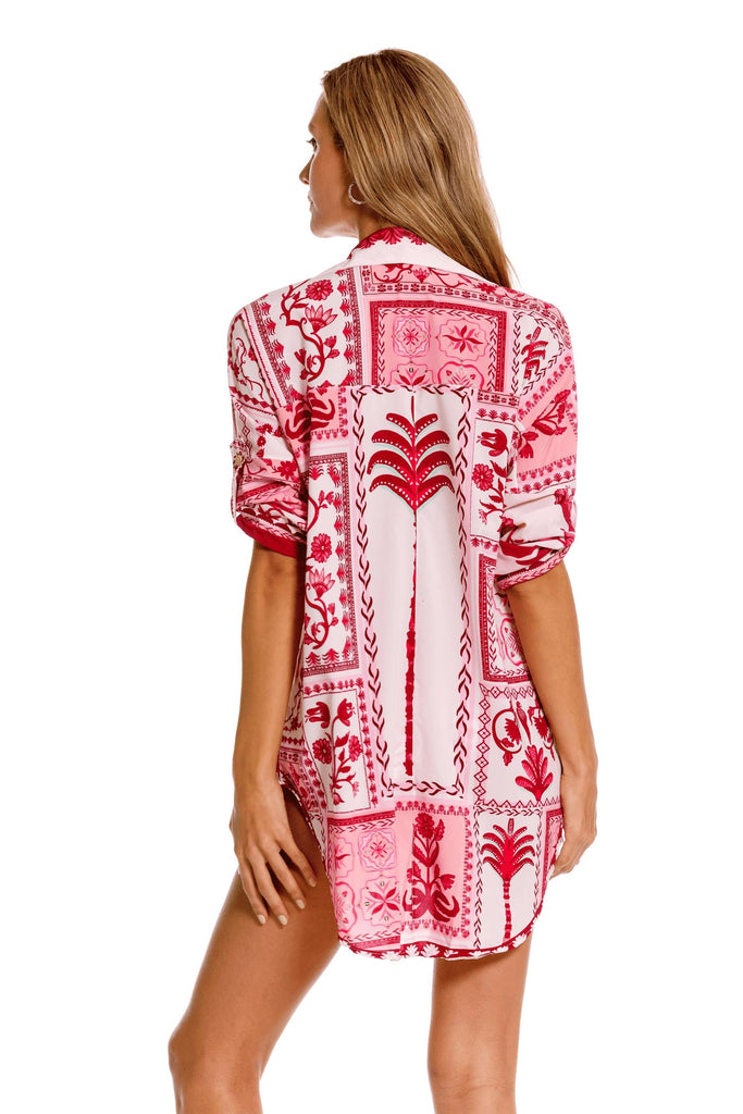Salida De Baño O Playa Camisón Rosseta color rojo o rosa