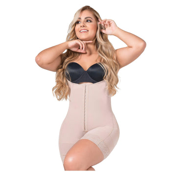 Transforma tu figura con la Faja Media Pierna Bretel Delgado 2 Hileras Broches Alta Compresión 022541