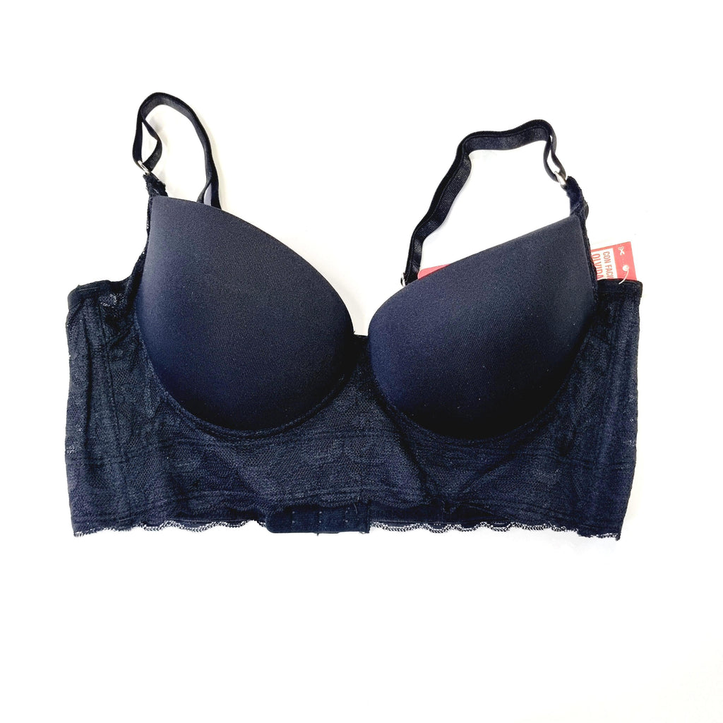 Sostén control con encaje negro