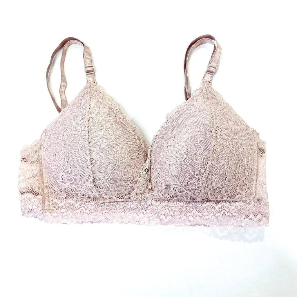 Sostén encaje copa triangular realce medio