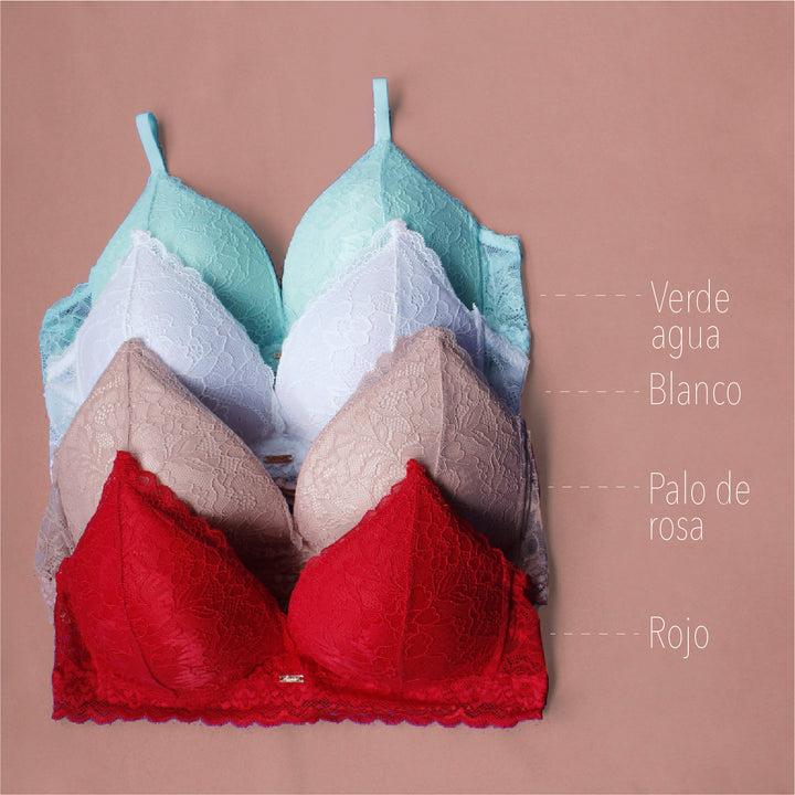 colores Sostén encaje copa triangular realce medio colombiano envío a regiones de Chile