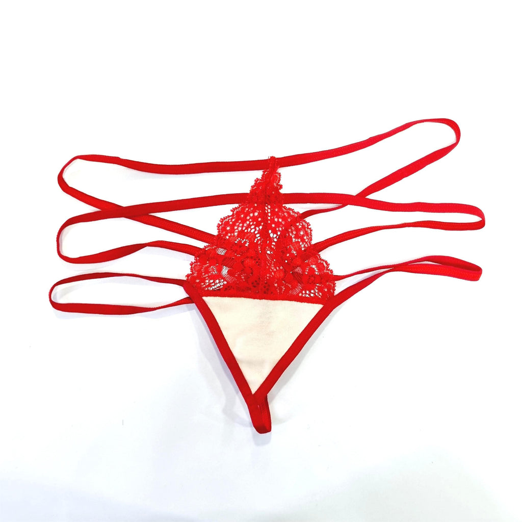 Colaless sexy Tiro Medio con Encaje - Elegancia y Comodidad en Cada Detalle en rojo