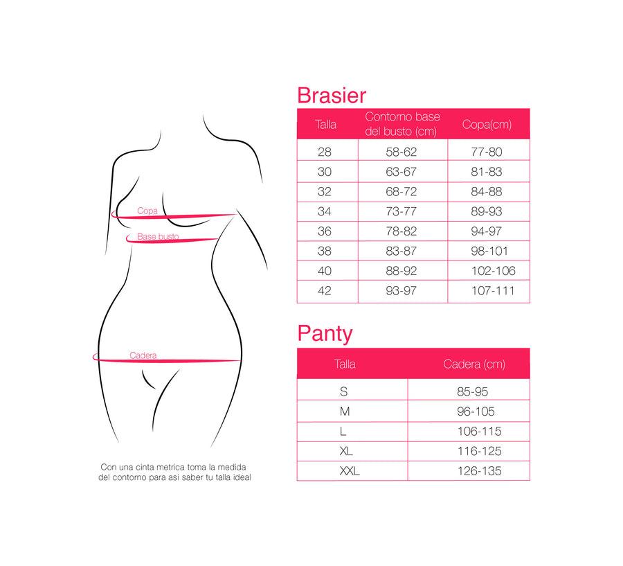 guia de tallas Babydoll en tull y encaje Incluye colaless PaoPink