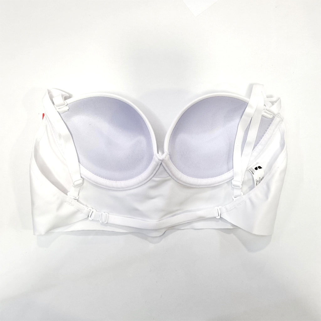 Sostén en microfibra espalda strapless profunda blanco