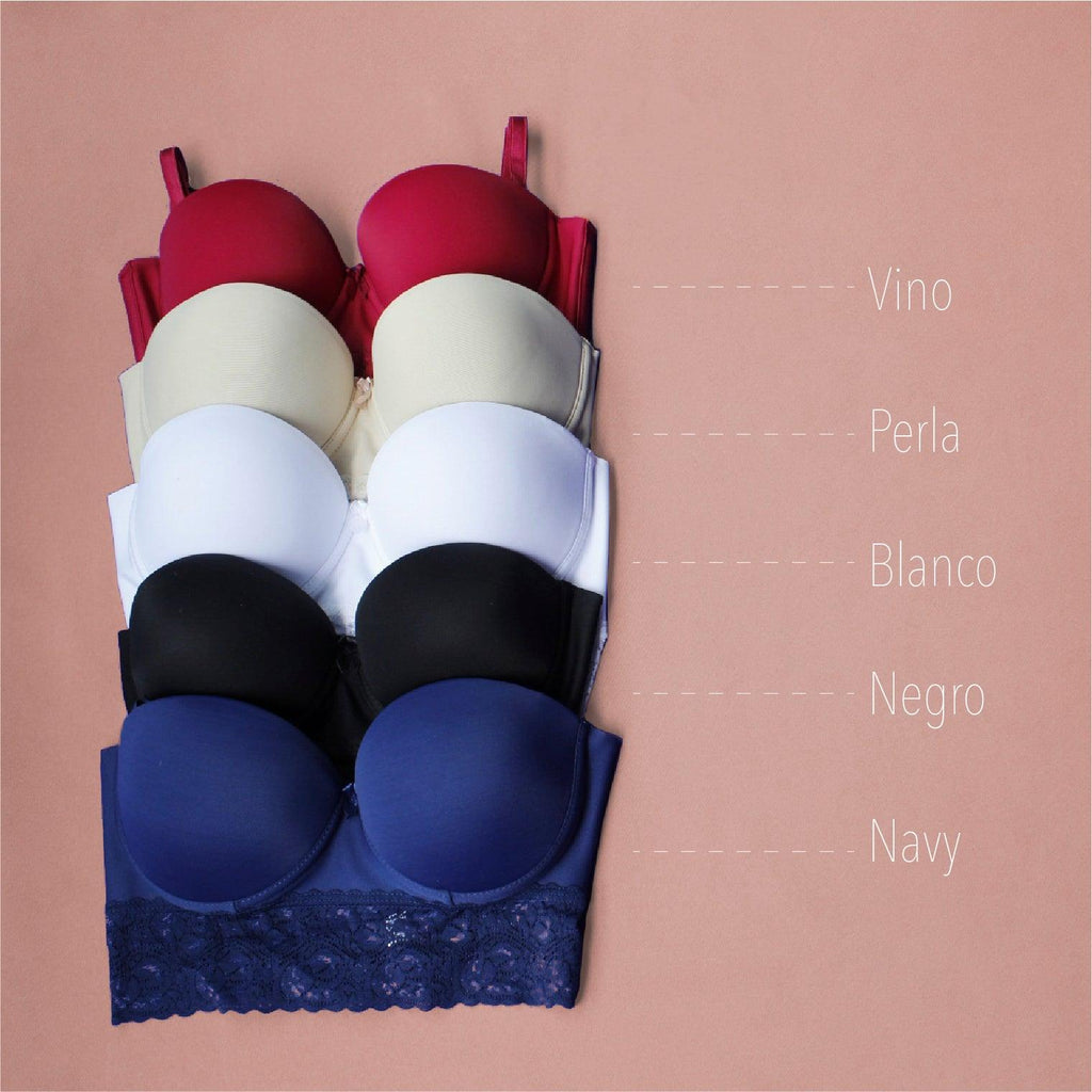 colores Sostén microfibra con encaje en la base 