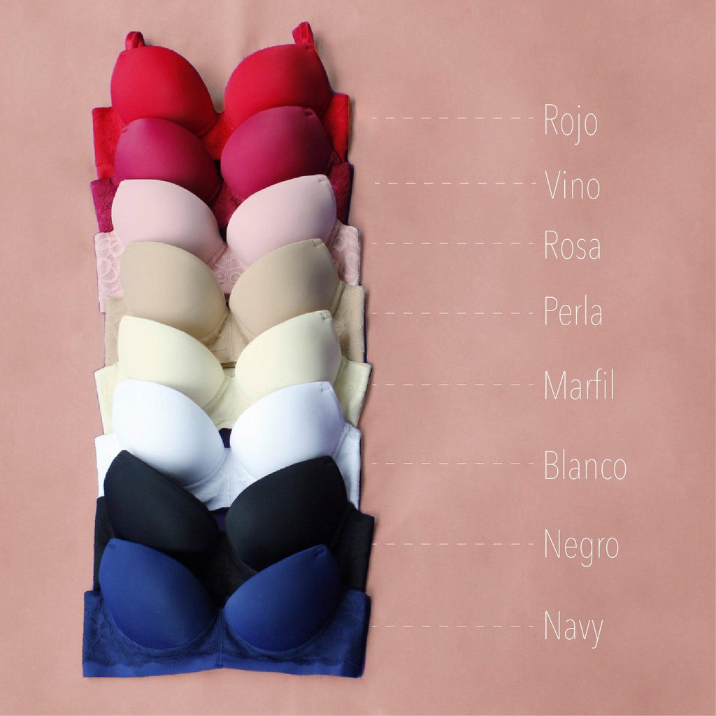 colores del Sostén microfibra con encaje en base