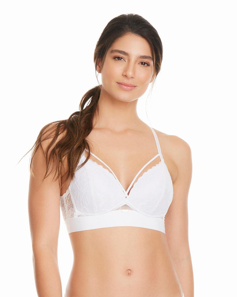 Bralette microfibra y encaje blanco colombiano