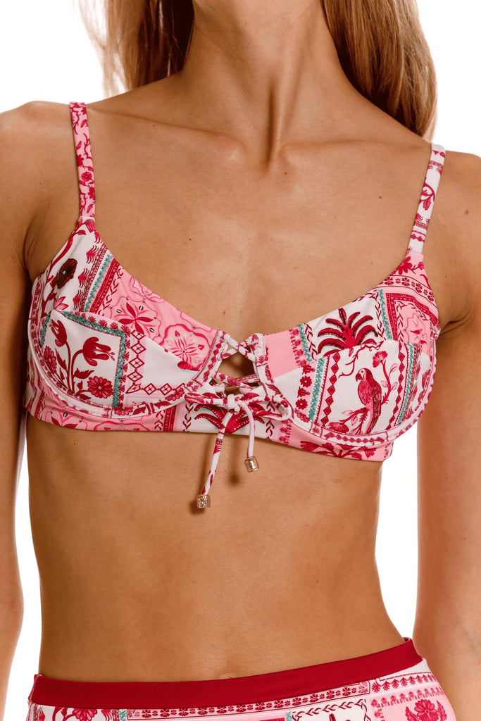 Bikini Rosseta de Lujo Colombiano Calzón Tiro Alto Rosa Barú Swimear Las Condes