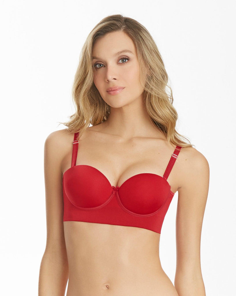 Sostén con copa y realce medio color rojo