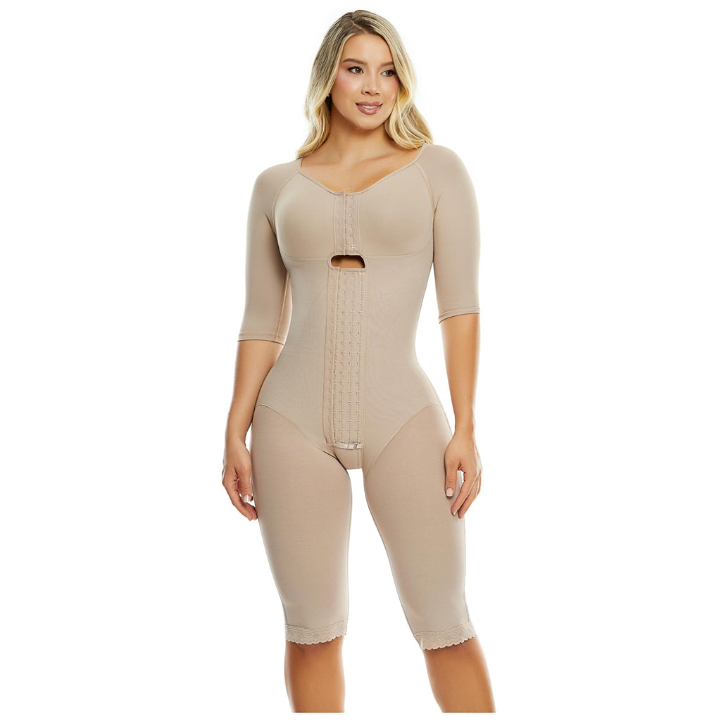 Comprar Faja larga PaoPink PP023730 de compresión alta con 4 hileras de broches y sostén incorporado, ideal para uso post quirúrgico o diario.