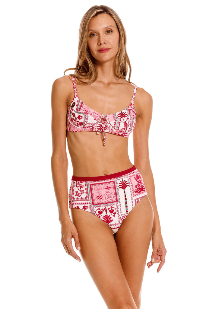 Bikini Setentero Rosseta de Lujo Colombiano Calzón Tiro Alto Rosa Barú Swimear