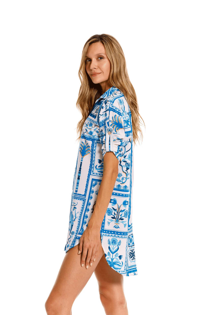 Salida De Baño O Playa Camisón Rosseta color azul y blanco en Las Condes, Vitacura, Lo Barnechea