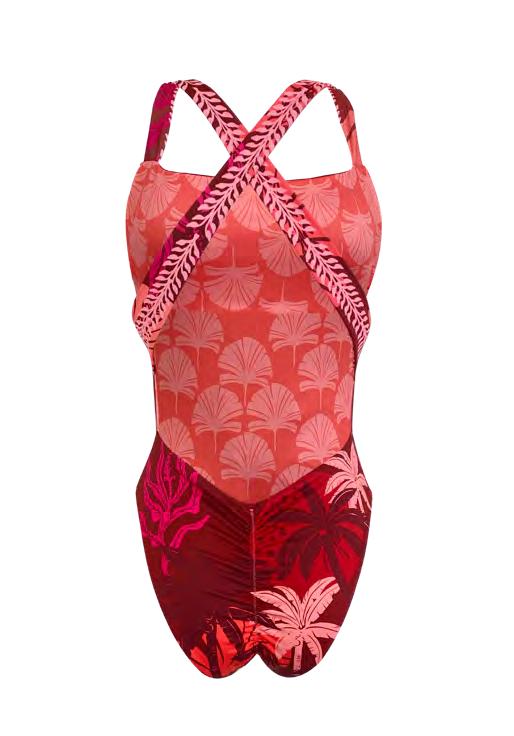 Traje De Baño Premium Colombiano Maxi Palms Rojo