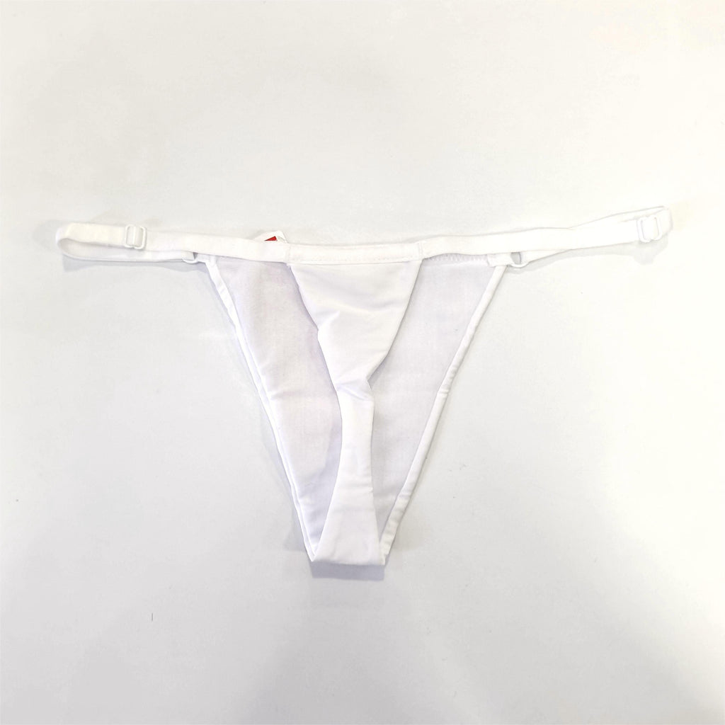 Colaless Blanco sexy Talla Única con Ajuste en los Tirantes Estilo Brasileño