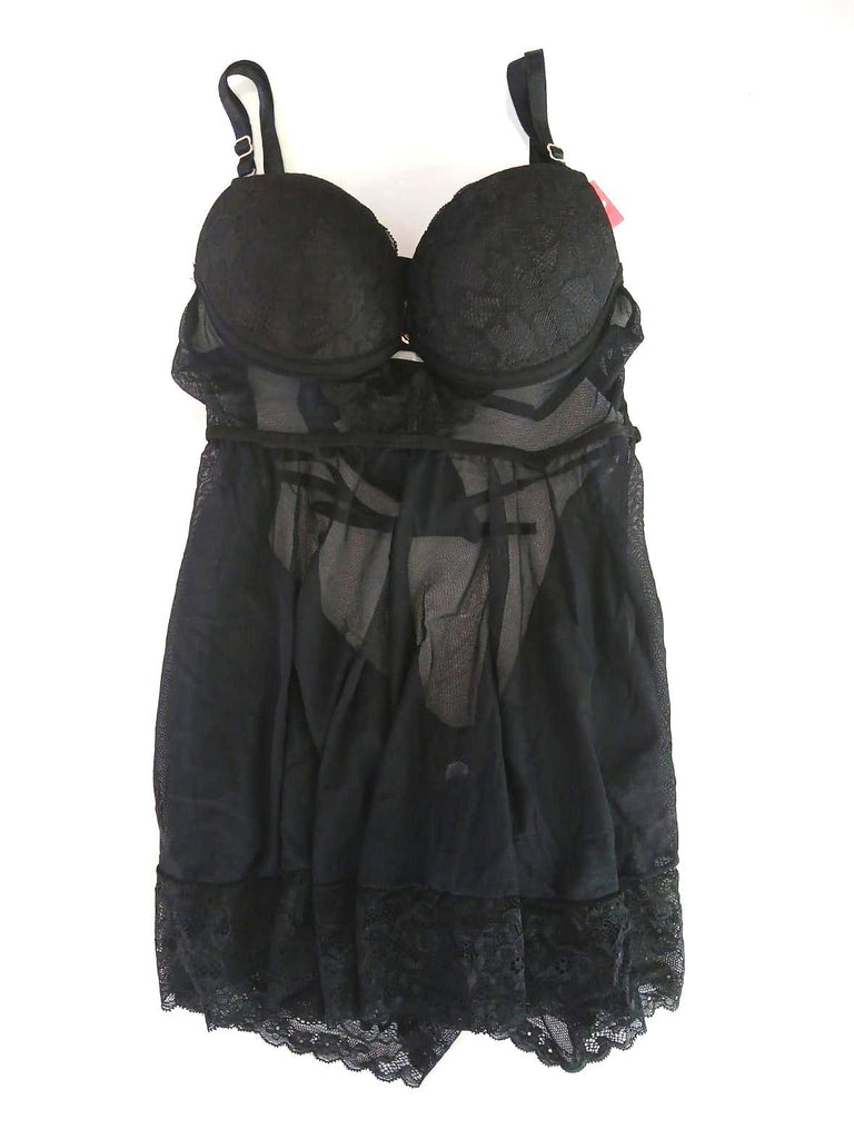 Sexy BabyDoll Colombiano Negro en Tull y Encaje Elegancia y Comodidad Fusionadas
