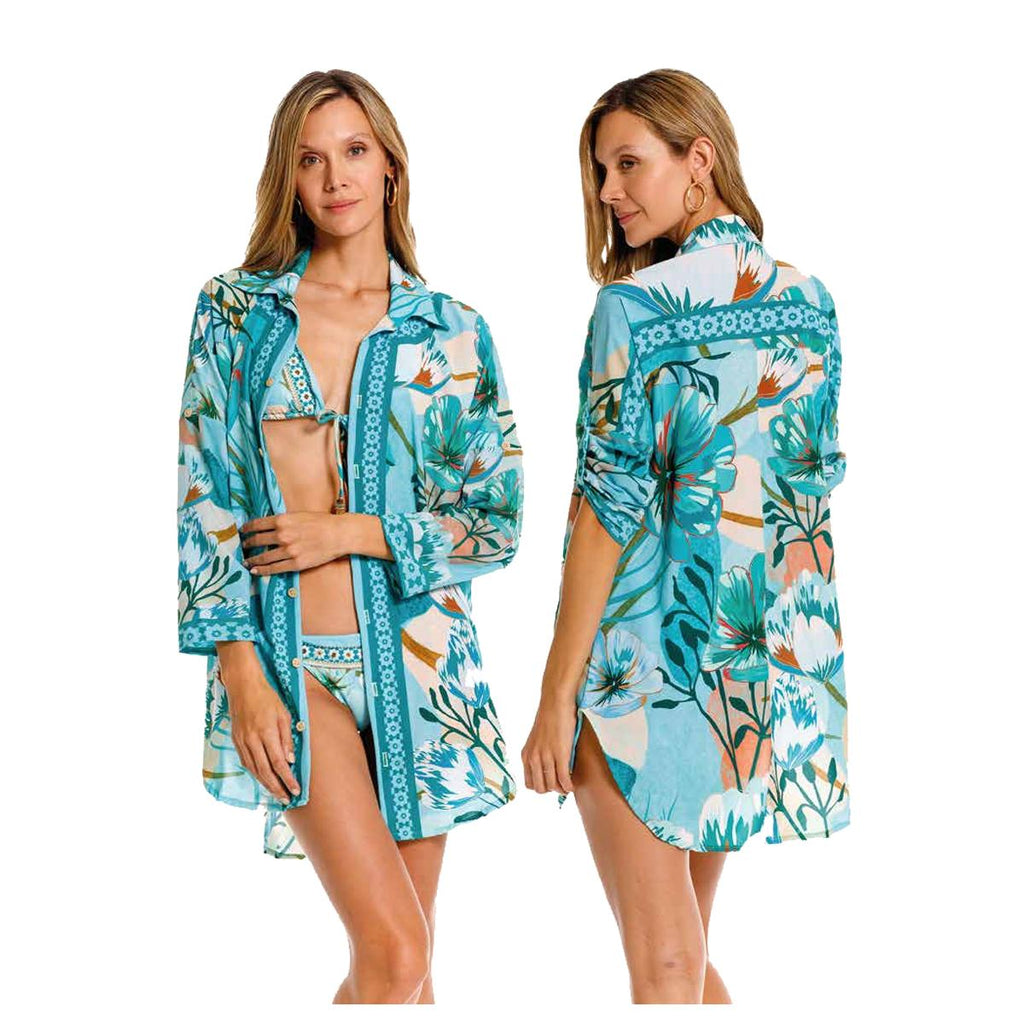 Salida De Baño O Playa Colombiana Premium Rosseta Bouquet Verde PaoPink