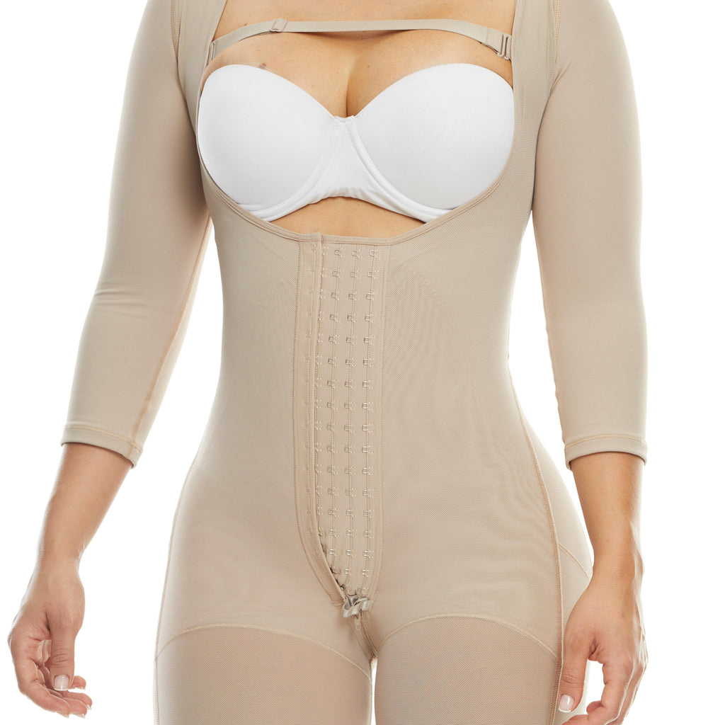 Faja postquirúrgica PaoPink PP022826 beige con cierre íntimo y ajuste progresivo, brinda soporte y confort durante la recuperación