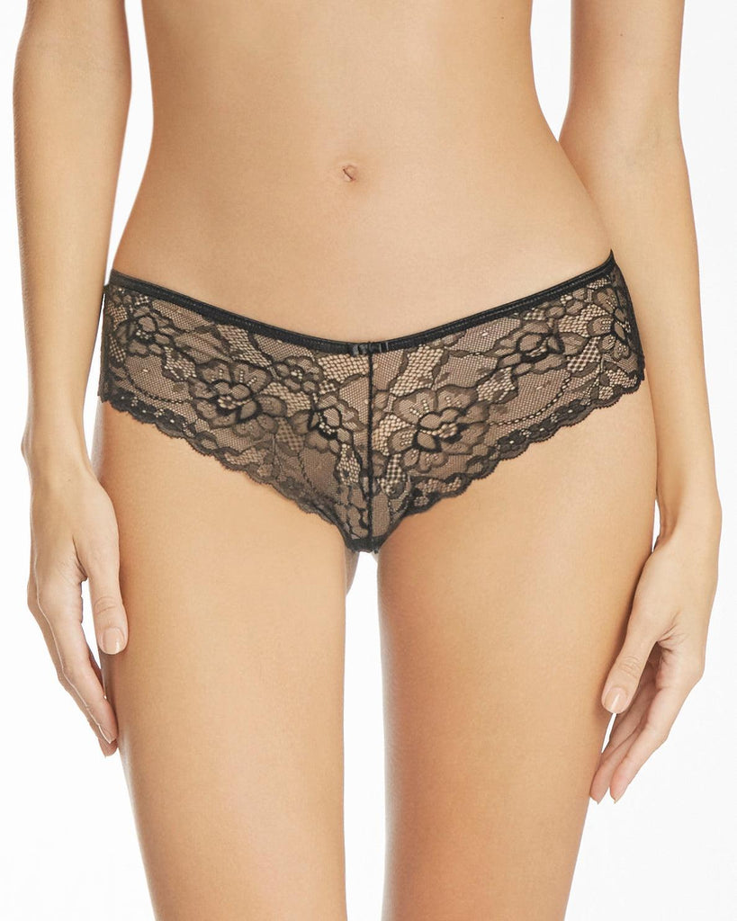 Colaless Tiro Bajo en Encaje Delicado color negro colombiano