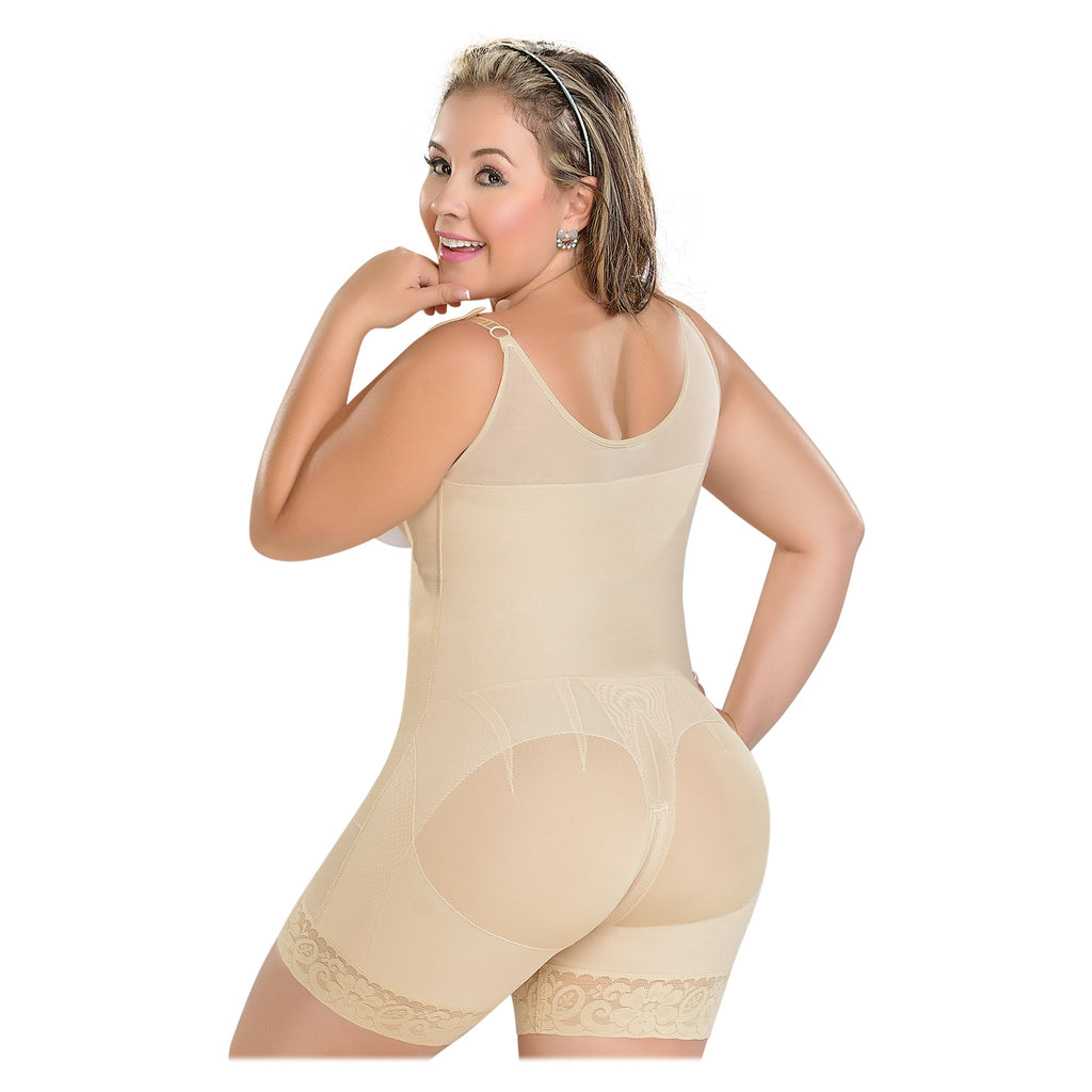 Faja Media Pierna Colombiana 2 Hileras de Broches con Bretel Delgado F-0068 MyD