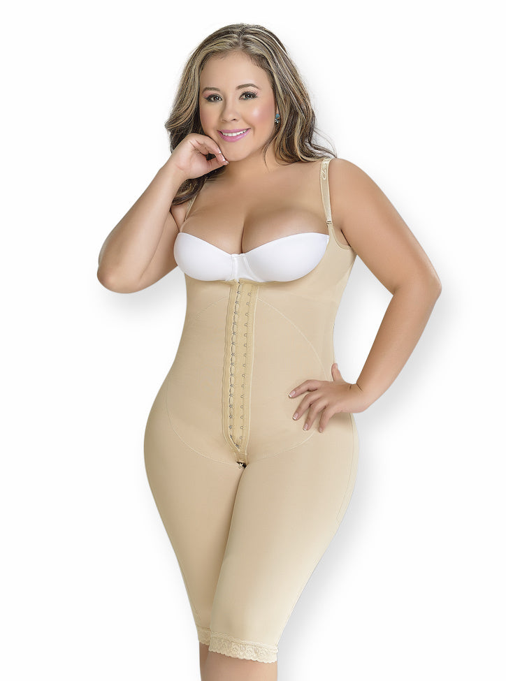 Faja Larga Colombiana 2 Hileras de Broches con Refuerzo en Abdomen F-0478 MyD