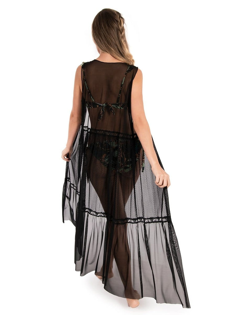 Ver Salida de Playa o Baño Tipo Kimono Negro