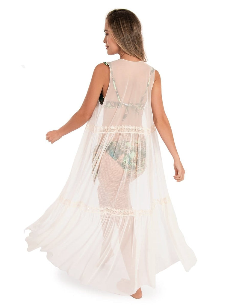 Ver Salida de Playa o Baño Tipo Kimono Vainilla